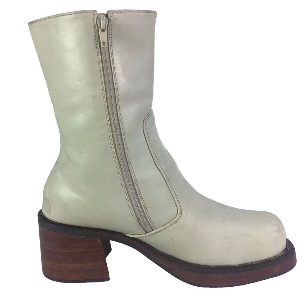 Durango Madden Style Vintage 90s Y2K Bratz Chunky White Cream Platform Boots 9 - Picture 4 of 11